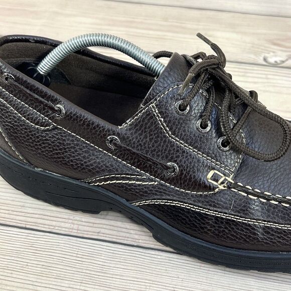 Faded Glory Mens 12 Bown Faux Leather Boat Shoe Kilroy IV Lace-Up Driving Loafer - Picture 11 of 13